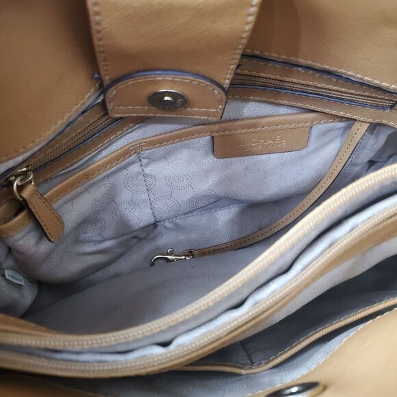 MK MICHAEL KORS Womens Hamilton Shoulder Bag Purse Leather Gold Chains Accents - Picture 5 of 12